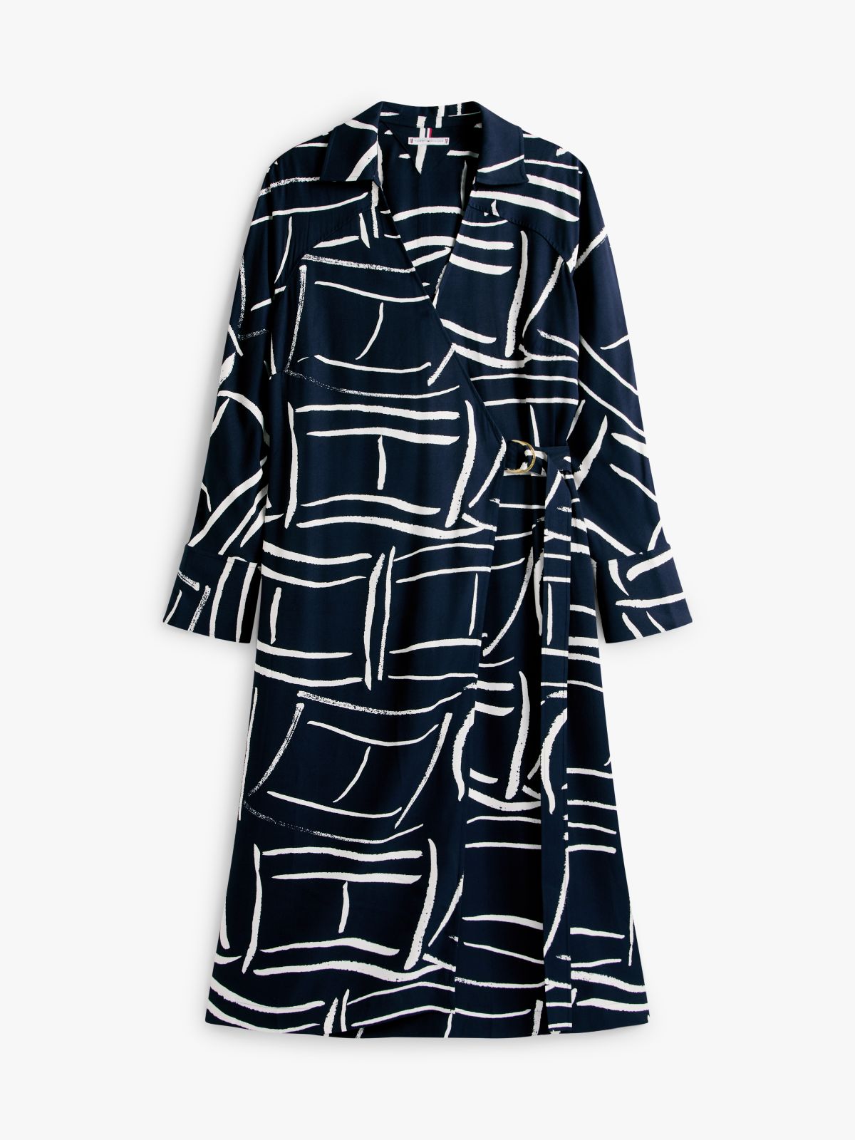 Curve Relaxed Wrap Midi Dress — Blue