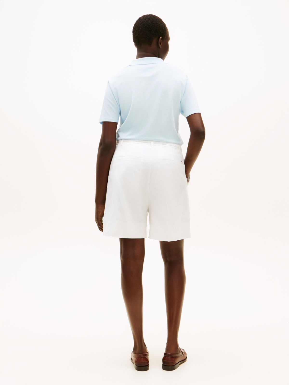 Curve Linen Blend Wide Leg Shorts — White