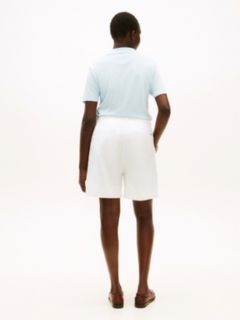 Curve Linen Blend Wide Leg Shorts — White 4