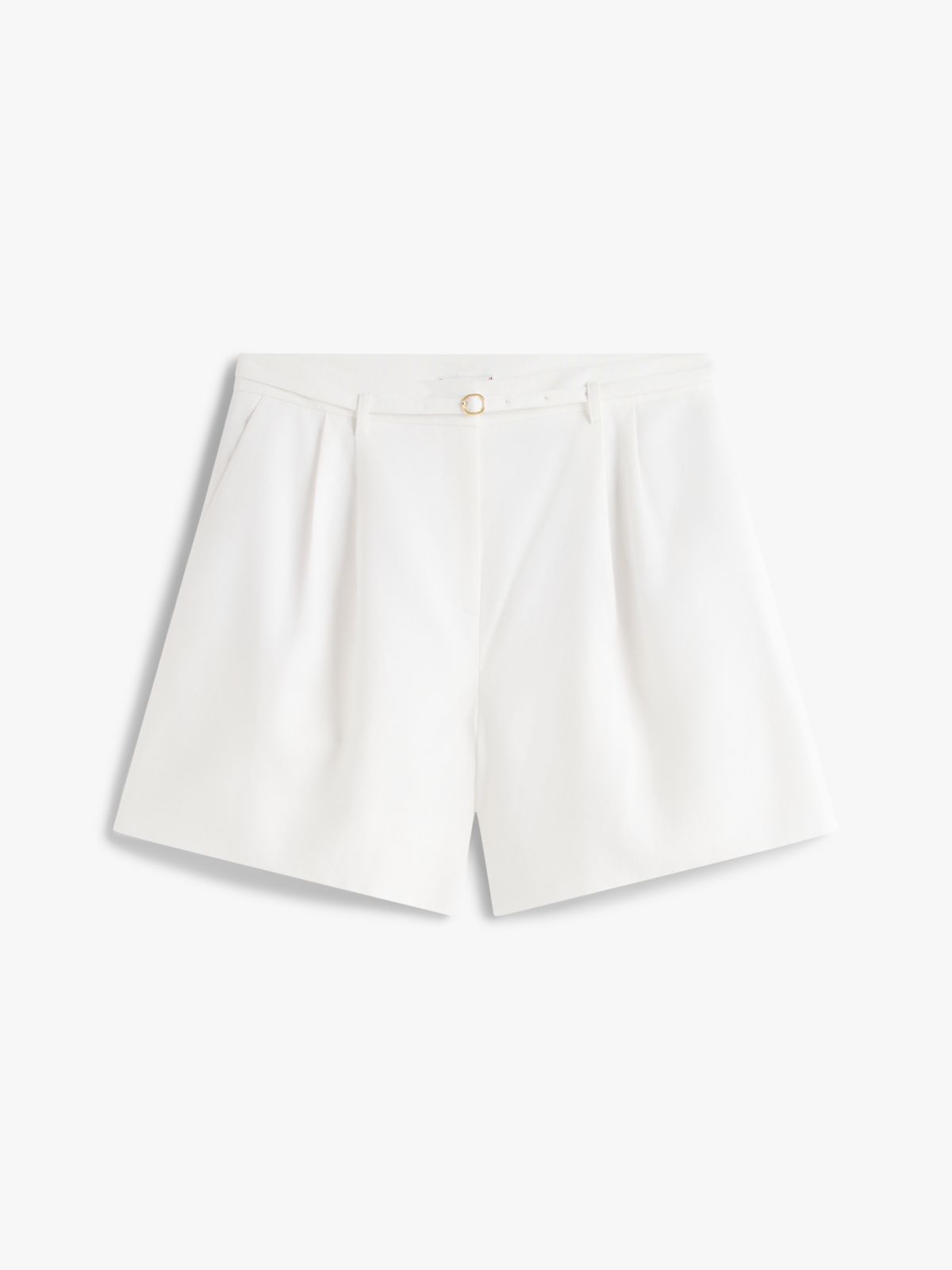 Curve Linen Blend Wide Leg Shorts — White