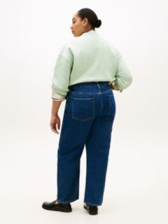 Curve High Rise Tapered Barrel Leg Jeans — Blue 4