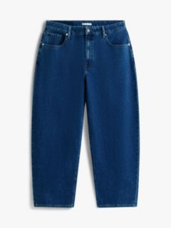 Curve High Rise Tapered Barrel Leg Jeans — Blue 5