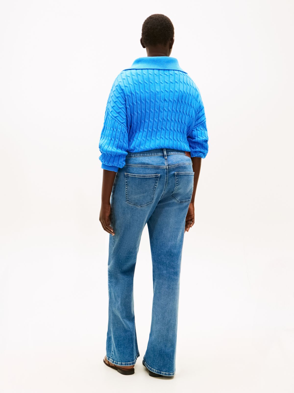 Curve High Rise Flared Leg Jeans — Blue