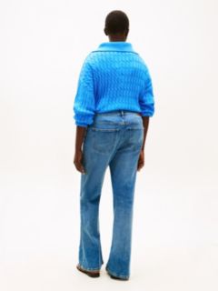 Curve High Rise Flared Leg Jeans — Blue 4