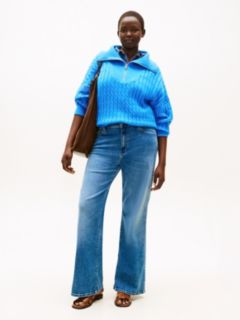 Curve High Rise Flared Leg Jeans — Blue 1