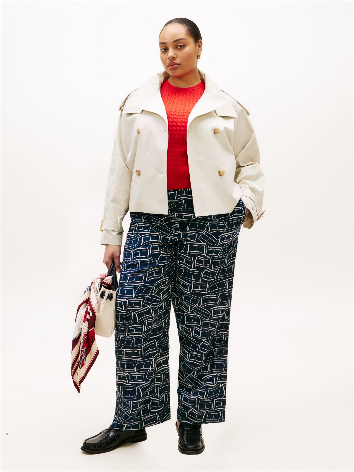 Curve Water Repellent Short Trench Jacket — Beige