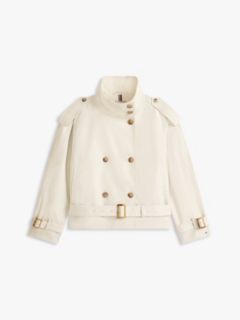 Curve Water Repellent Short Trench Jacket — Beige 6