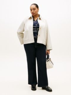 Curve Water Repellent Collared Relaxed Short Jacket — Beige 3