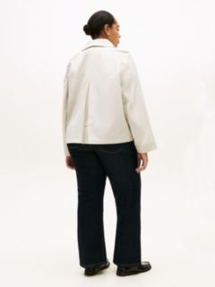 Curve Water Repellent Collared Relaxed Short Jacket — Beige 4