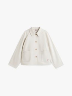 Curve Water Repellent Collared Relaxed Short Jacket — Beige 5