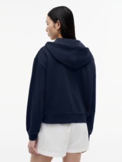 Logo Embroidery Zip-Thru Hoody — Blue 4