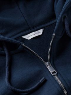 Logo Embroidery Zip-Thru Hoody — Blue 6