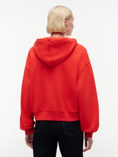 Logo Embroidery Zip-Thru Hoody — Red 4