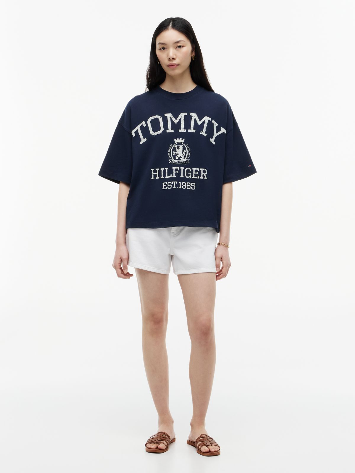 Crest Relaxed Oversized T-Shirt — Blue