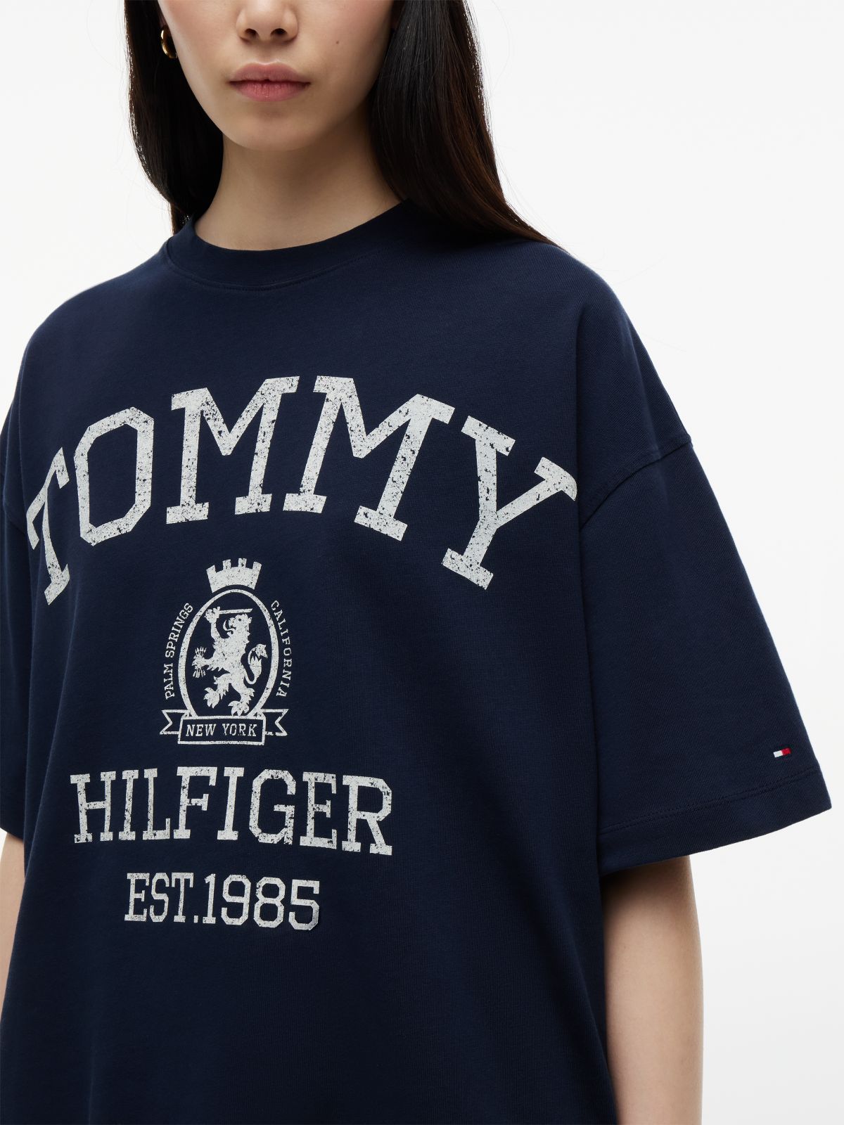 Crest Relaxed Oversized T-Shirt — Blue