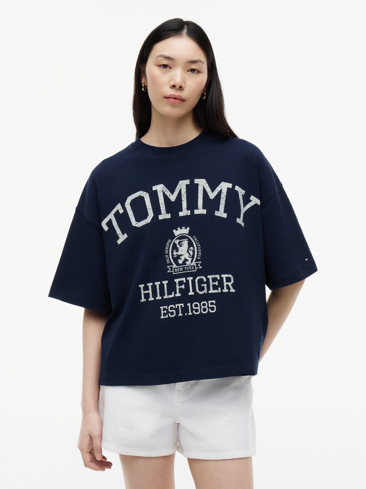 Crest Relaxed Oversized T-Shirt — Blue