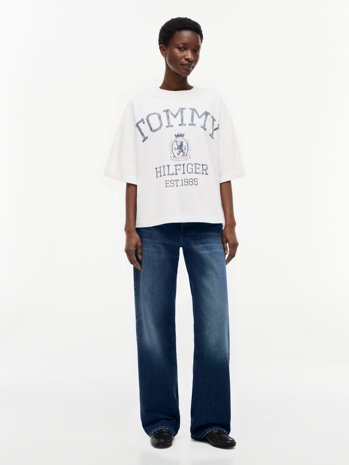Crest Relaxed Oversized T-Shirt — White