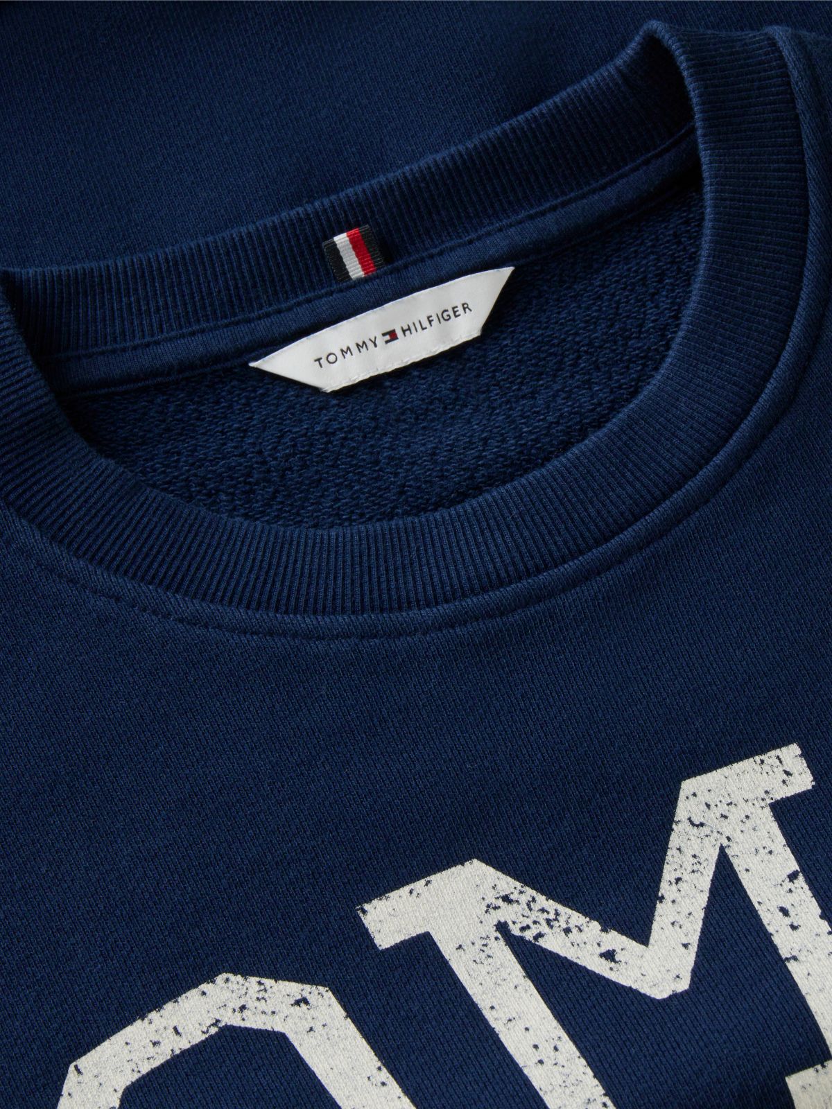 Crest Logo Drawstring Hem Relaxed Sweatshirt — Blue