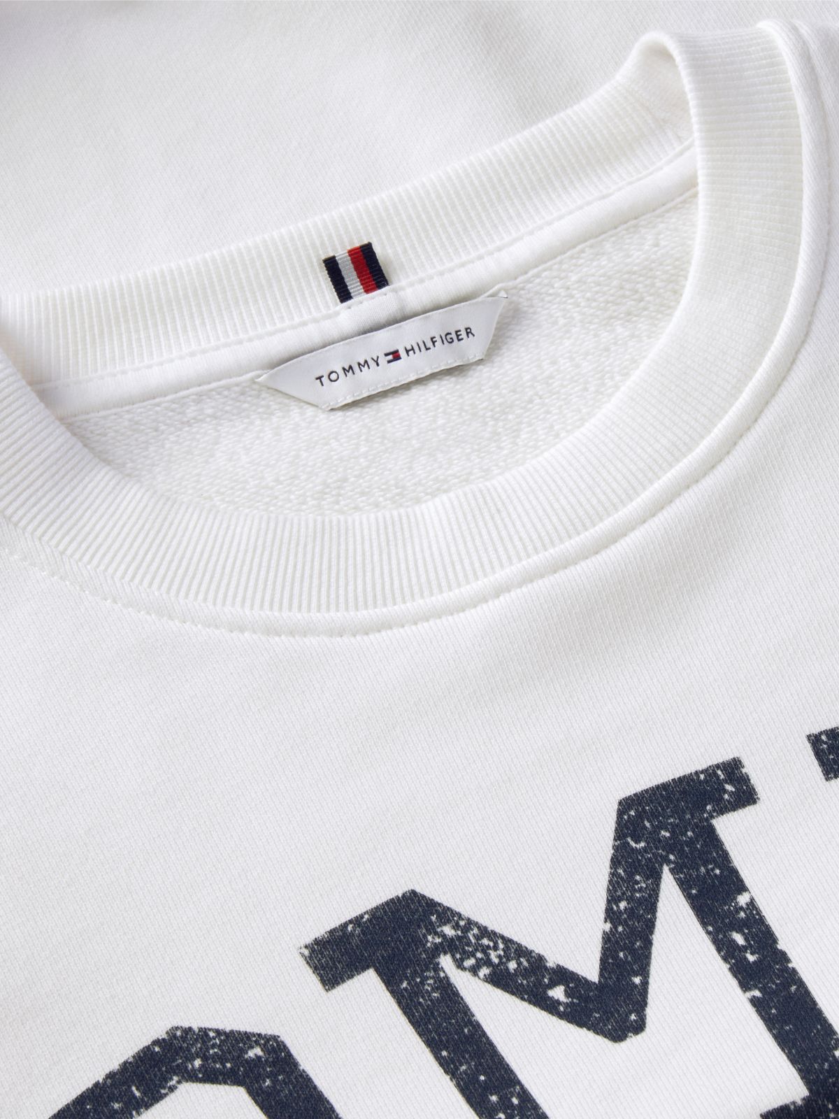 Crest Logo Drawstring Hem Relaxed Sweatshirt — White