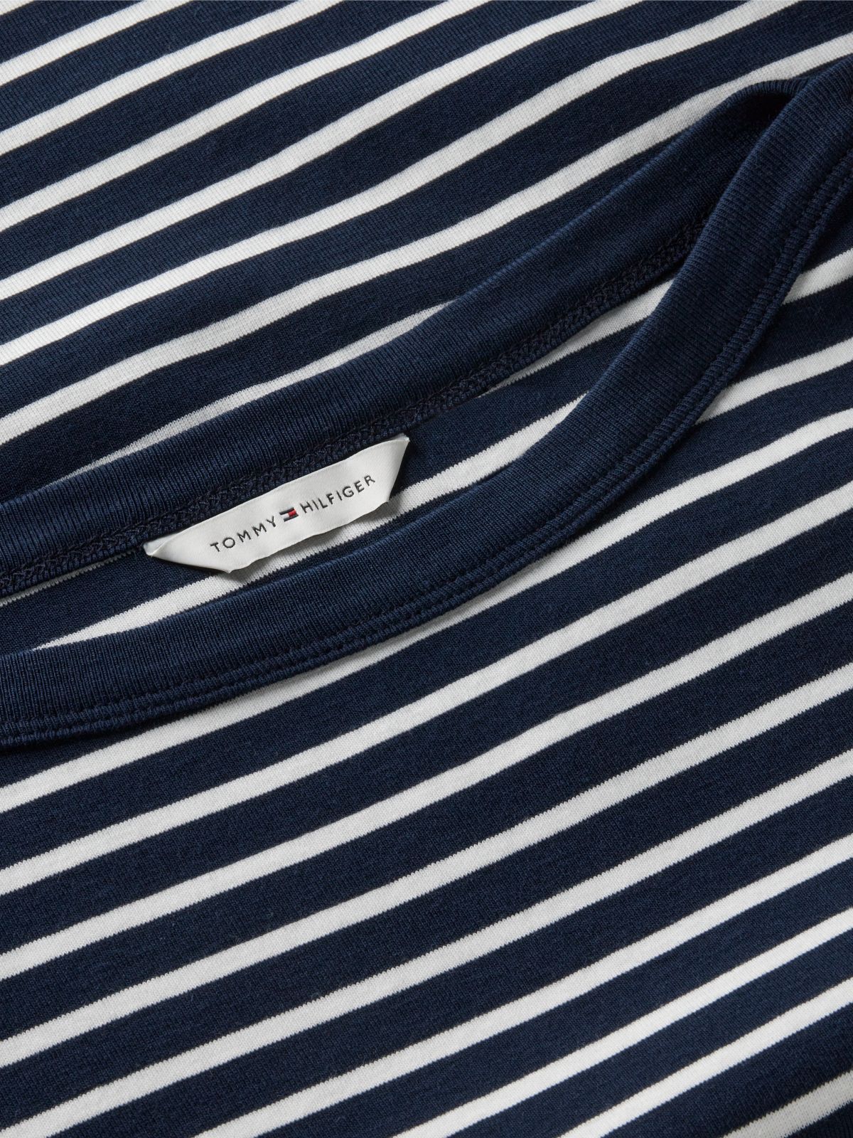 Gold-Tone Button Boat Neck T-Shirt — Multi