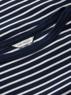 Gold-Tone Button Boat Neck T-Shirt — Multi 6