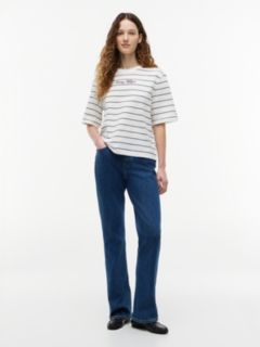 Logo Embroidery Relaxed Crew Neck T-Shirt — Multi 2
