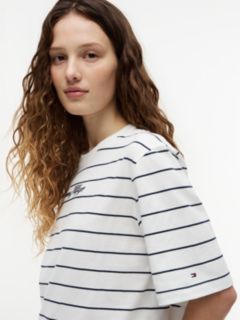 Logo Embroidery Relaxed Crew Neck T-Shirt — Multi 3