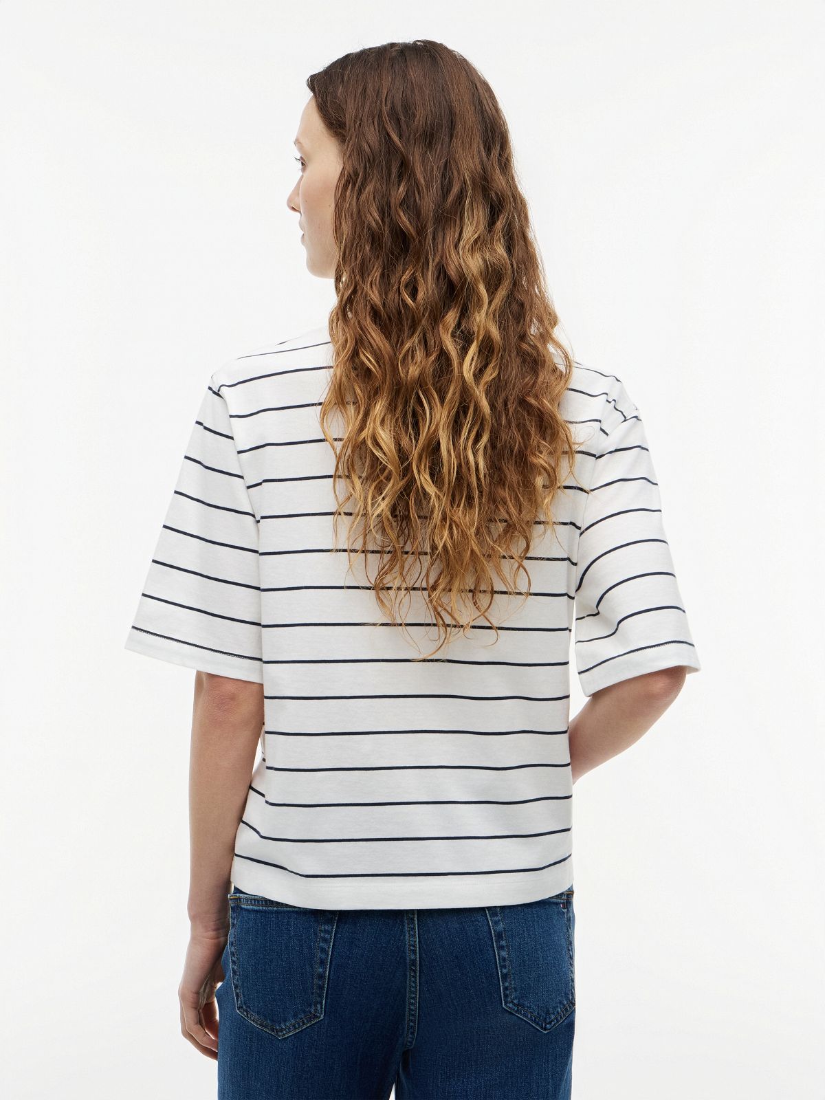 Logo Embroidery Relaxed Crew Neck T-Shirt — Multi