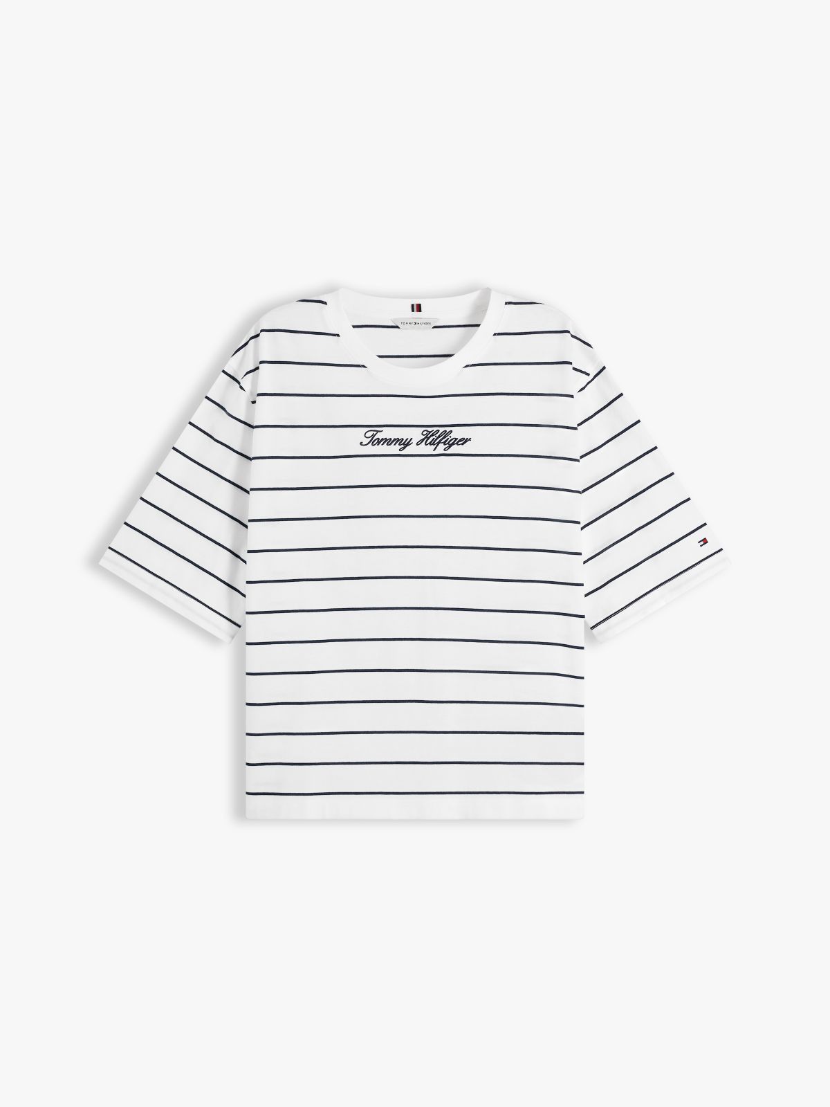 Logo Embroidery Relaxed Crew Neck T-Shirt — Multi