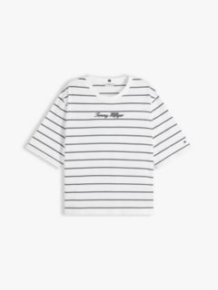 Logo Embroidery Relaxed Crew Neck T-Shirt — Multi 5