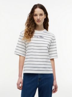 Logo Embroidery Relaxed Crew Neck T-Shirt — Multi 1