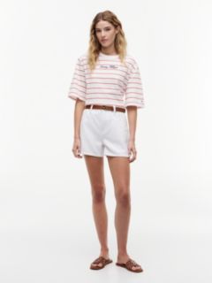 Logo Embroidery Relaxed Crew Neck T-Shirt — Multi 2