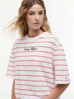 Logo Embroidery Relaxed Crew Neck T-Shirt — Multi 3