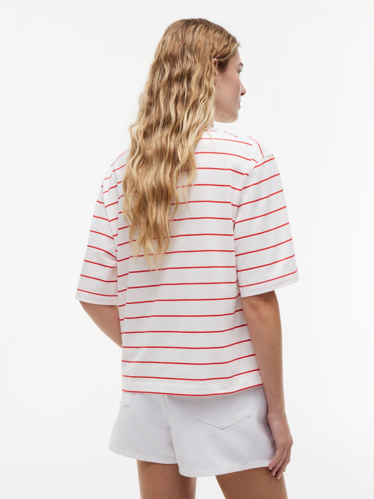 Logo Embroidery Relaxed Crew Neck T-Shirt — Multi