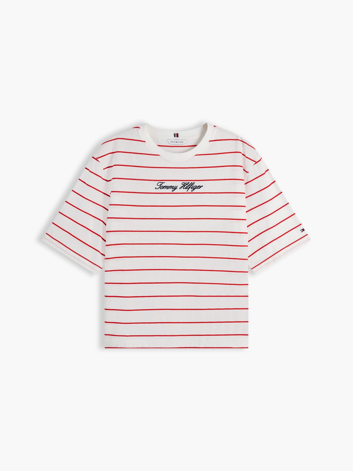 Logo Embroidery Relaxed Crew Neck T-Shirt — Multi