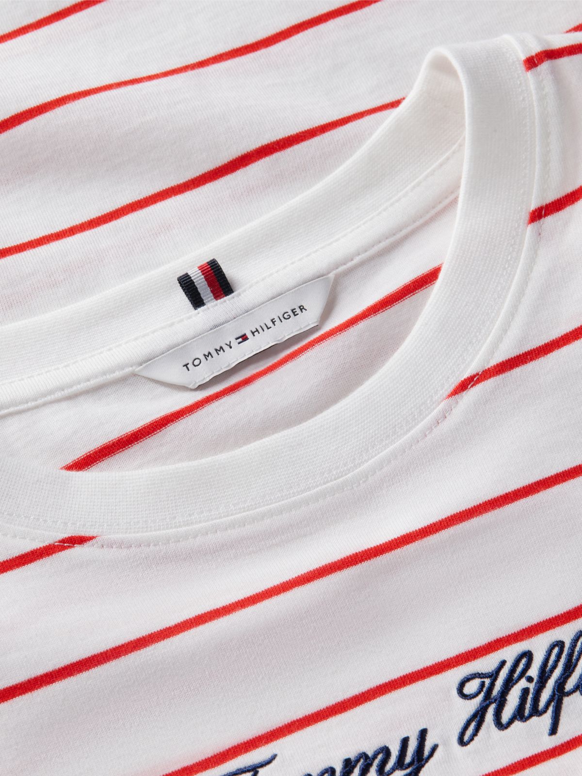 Logo Embroidery Relaxed Crew Neck T-Shirt — Multi