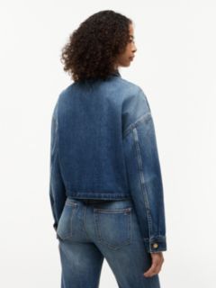 Flag Horsebit Relaxed Denim Jacket — Blue 4
