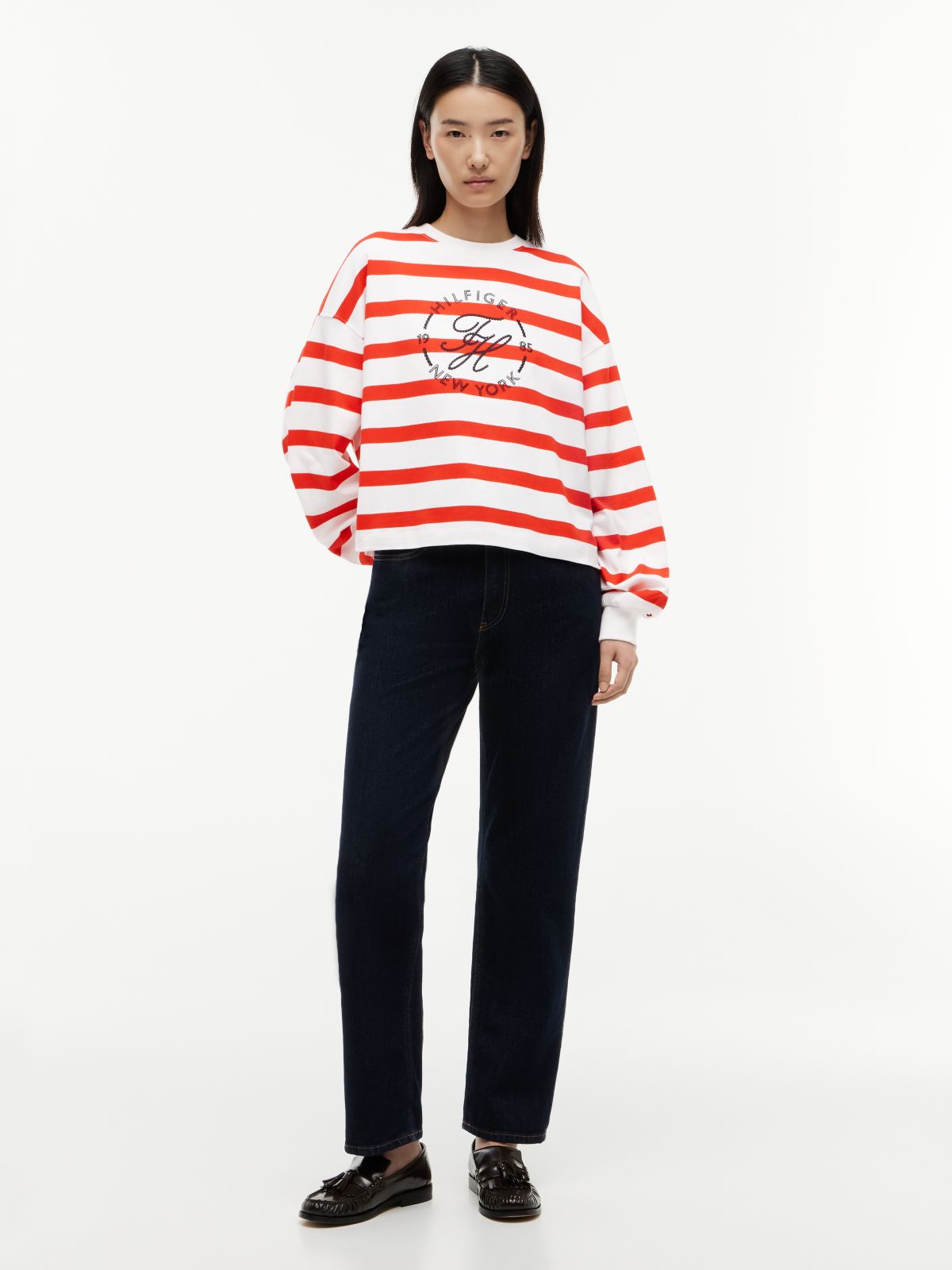 Logo Relaxed Crew Neck Sweatshirt — Multi
