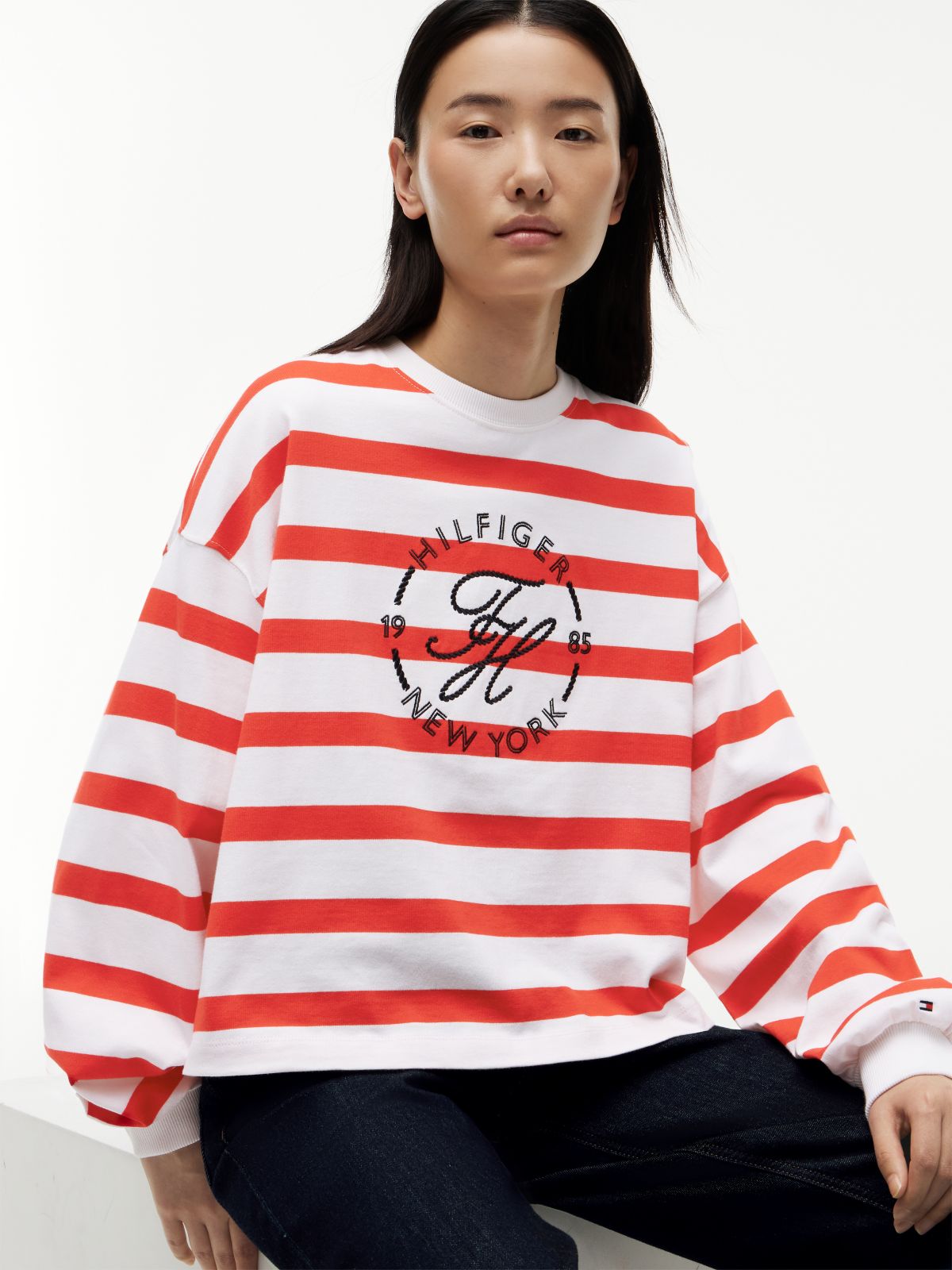 Logo Relaxed Crew Neck Sweatshirt — Multi