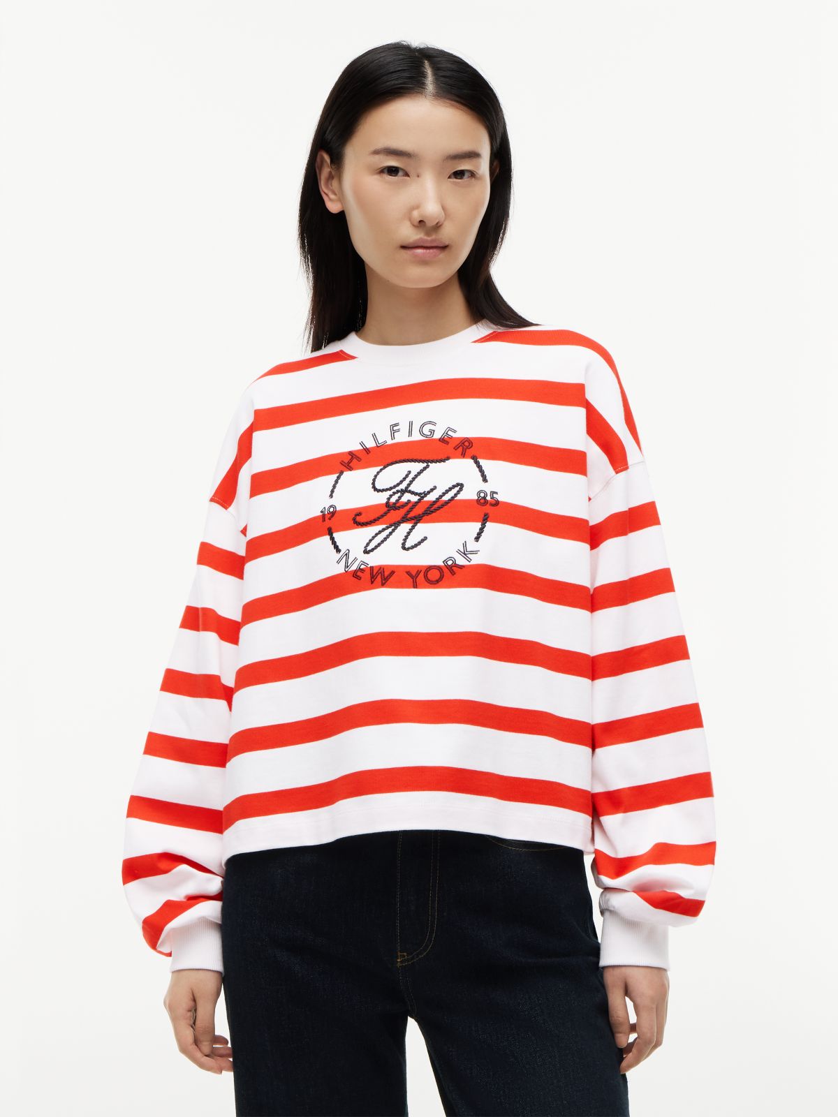 Logo Relaxed Crew Neck Sweatshirt — Multi