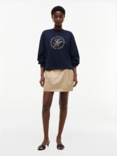 Logo Relaxed Crew Neck Sweatshirt — Blue 2