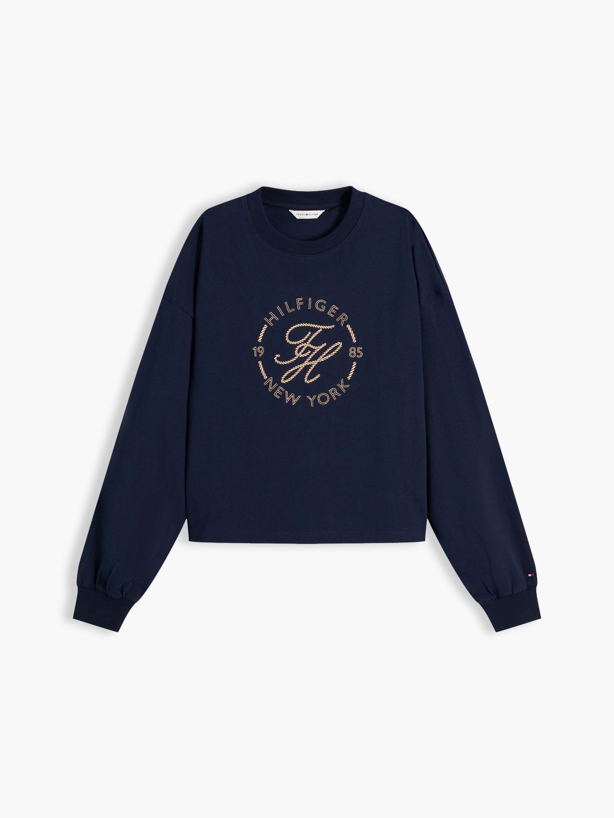 Logo Relaxed Crew Neck Sweatshirt — Blue