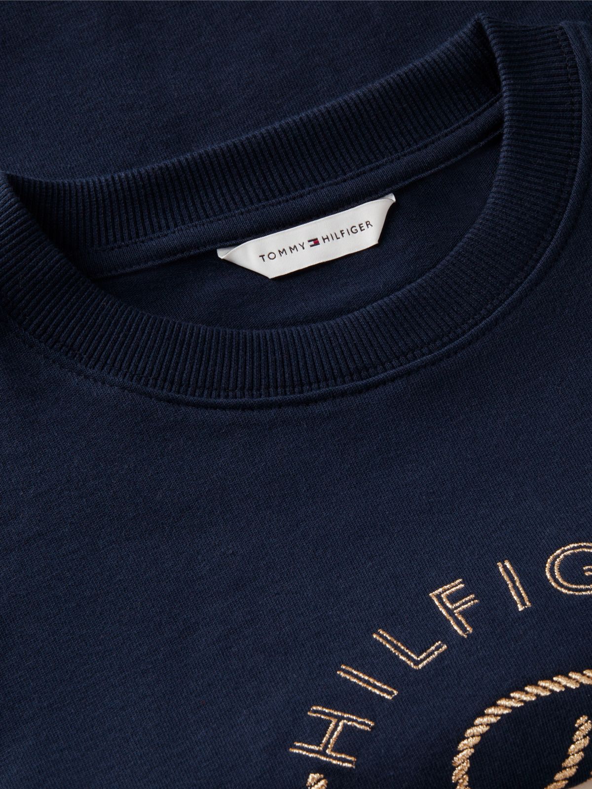 Logo Relaxed Crew Neck Sweatshirt — Blue