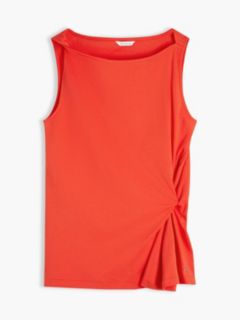 Twist Boat Neck Sleeveless Top — Red 5