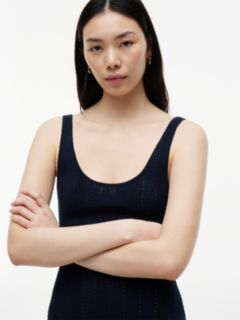 Cable Knit Fit And Flare Midi Dress — Blue 2