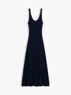 Cable Knit Fit And Flare Midi Dress — Blue 5