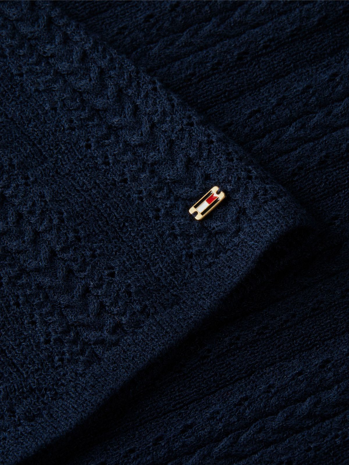 Cable Knit Fit And Flare Midi Dress — Blue