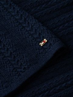 Cable Knit Fit And Flare Midi Dress — Blue 6