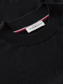 Tipped Short Sleeve Jumper With Silk — Black 6