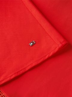 Logo Flare Midi Skirt With Linen — Red 6